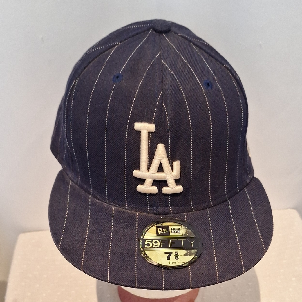New Era Pinstripe Cap with MLB LA Logo Size 7 5/8